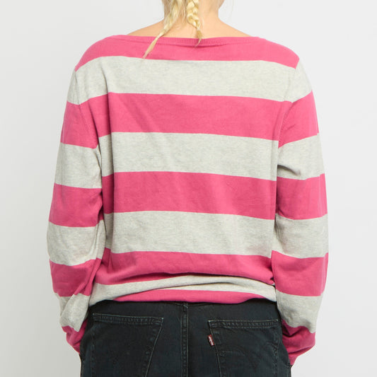 Tommy Hilfiger Wide Neck Stripe Knitted Sweatshirt-UK 16