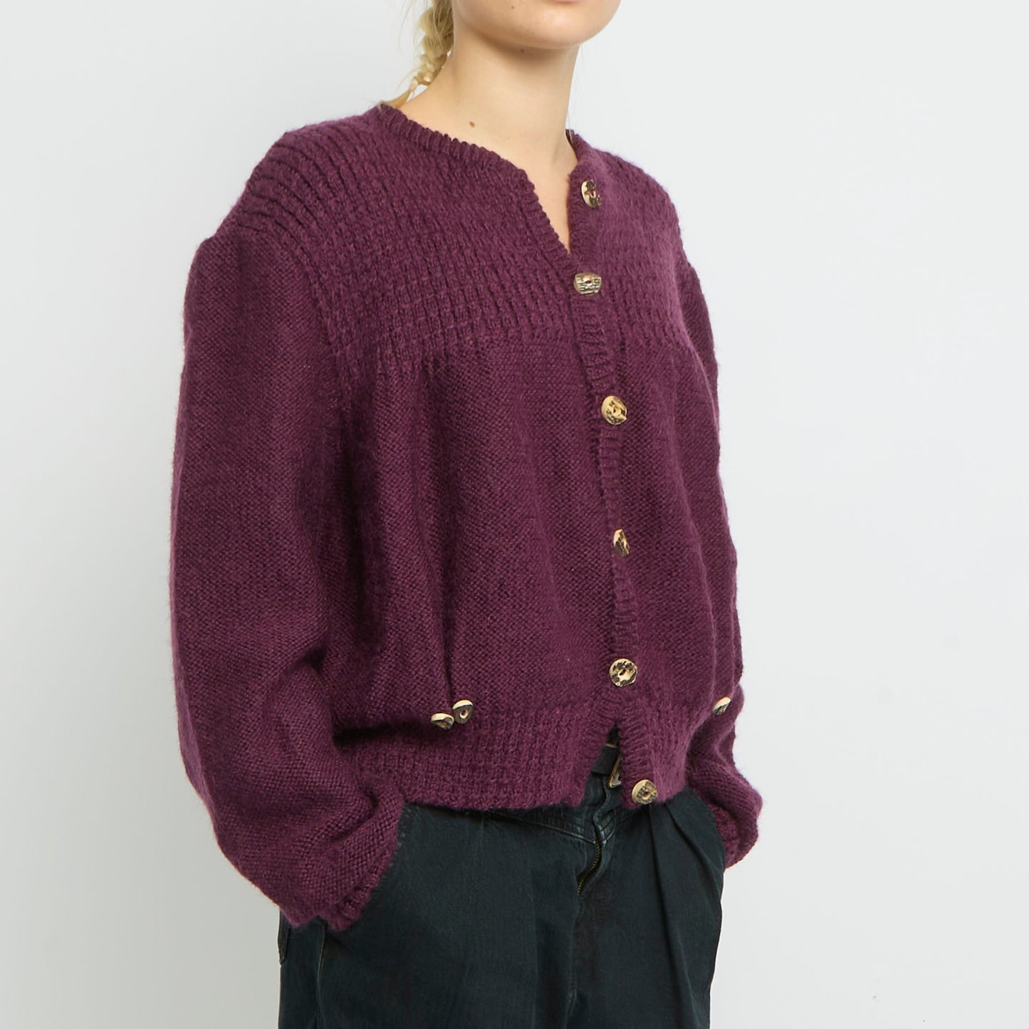 Heavy Knit Button  - UK 16