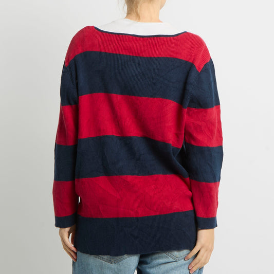 Ralph Lauren Ribbed stripe Top - UK 16