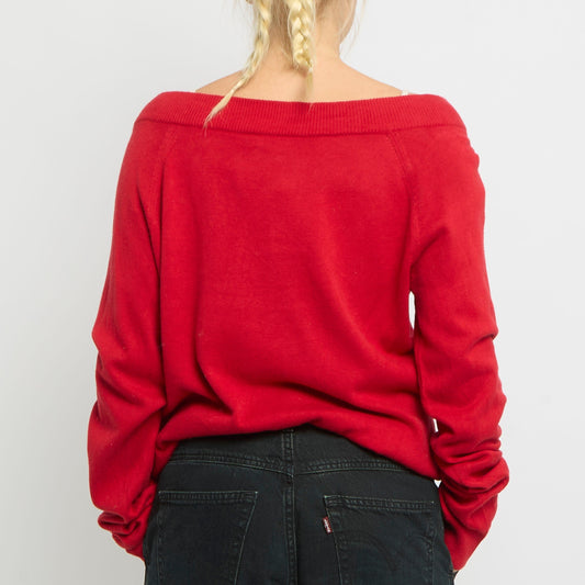 Ralph Lauren Off The Shoulder Buckle  Sweater- UK 16