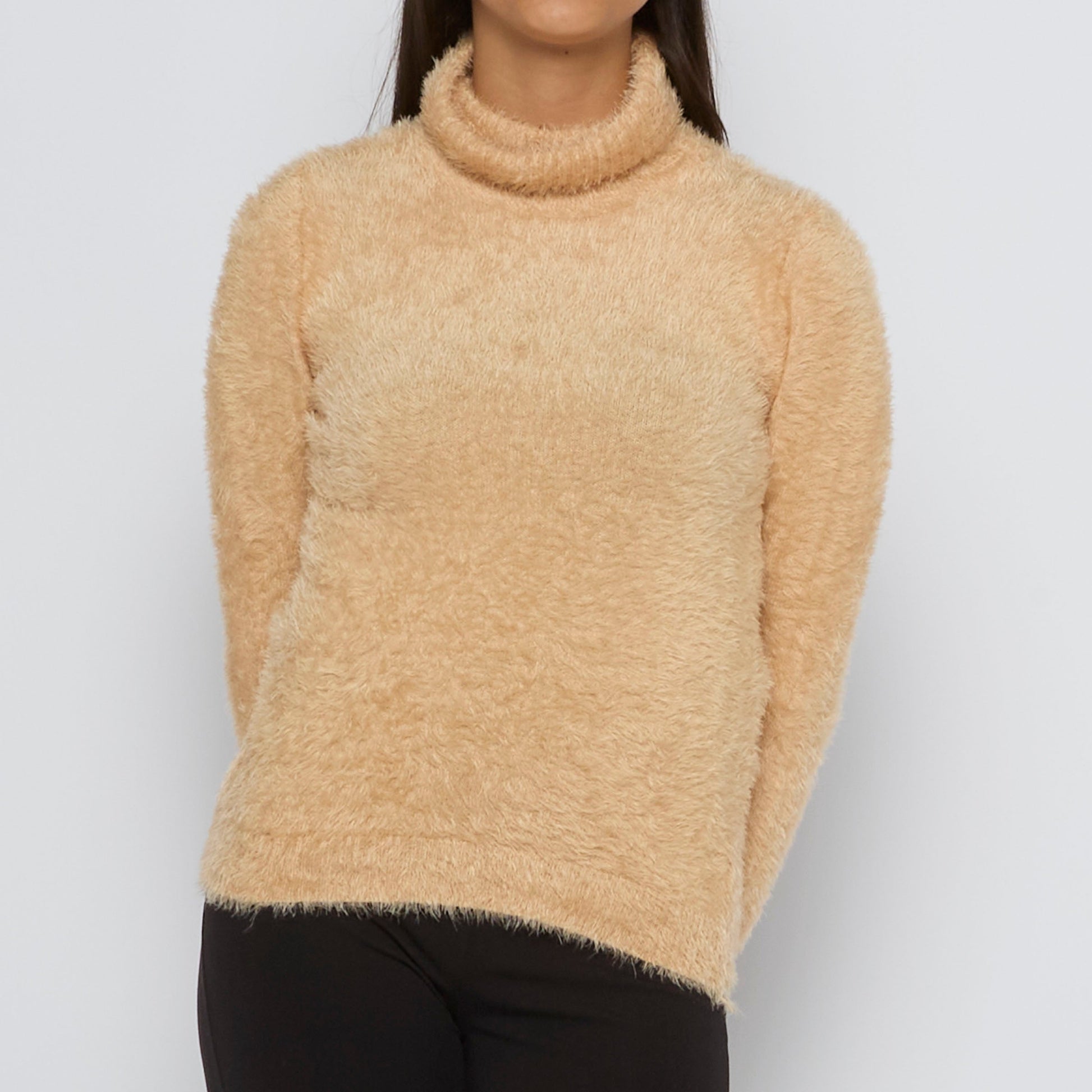 Fluffy Roll Neck Sweater - UK 6