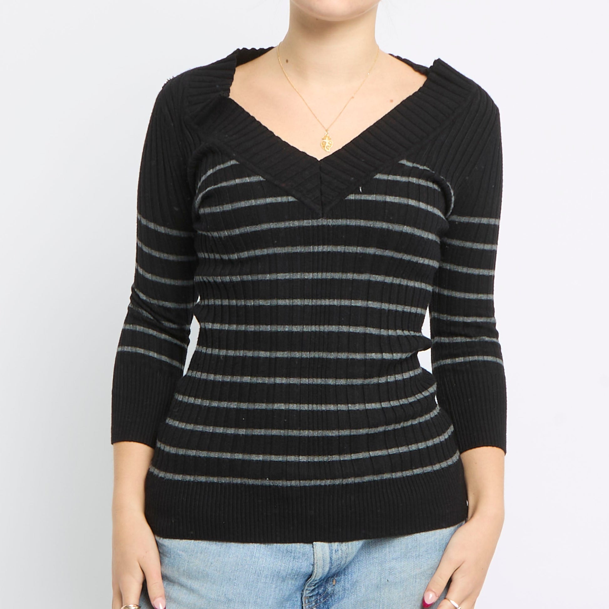 V-Neck Knitted Top - UK 8