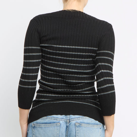 V-Neck Knitted Top - UK 8