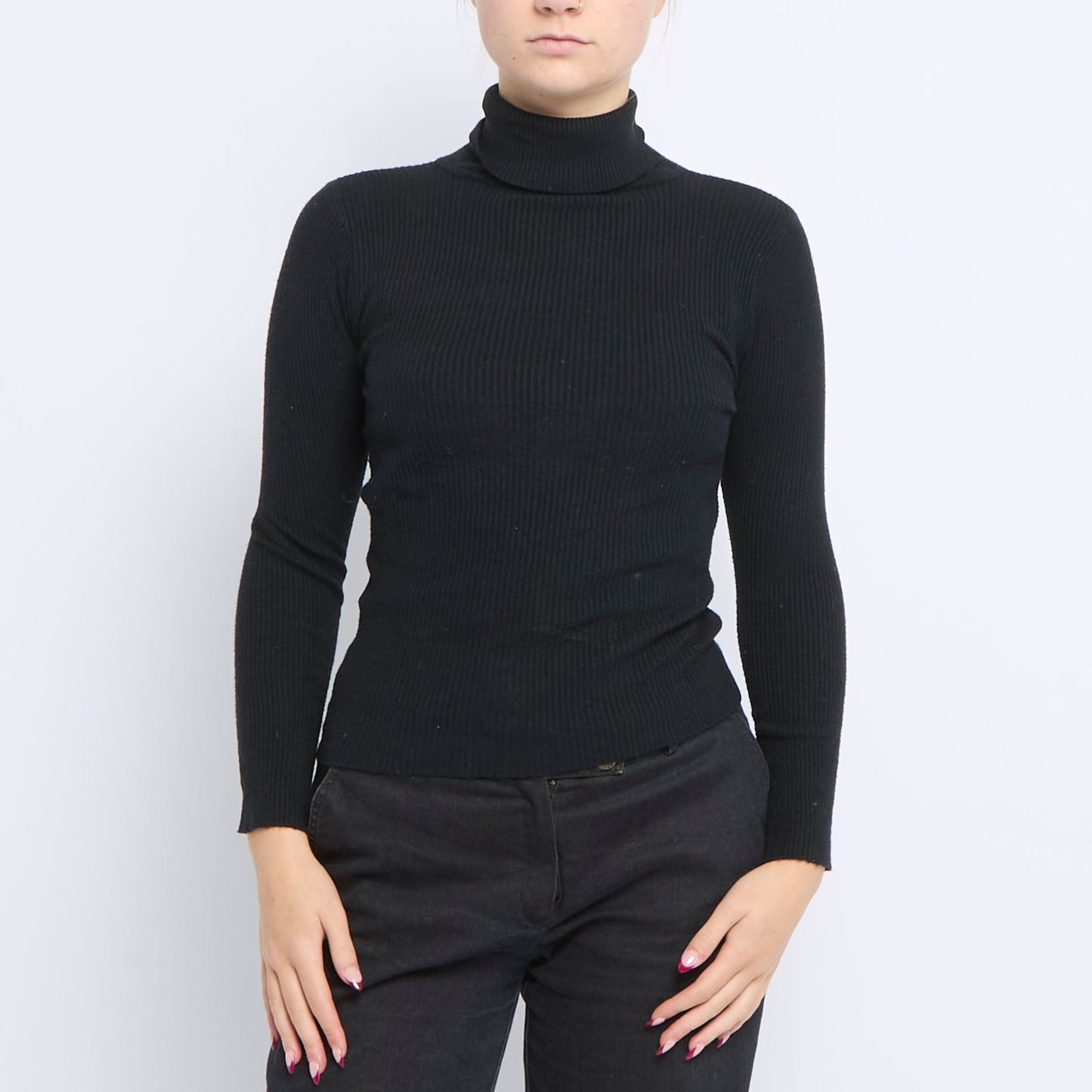 Ribbed Turtleneck Sweater - UK 6