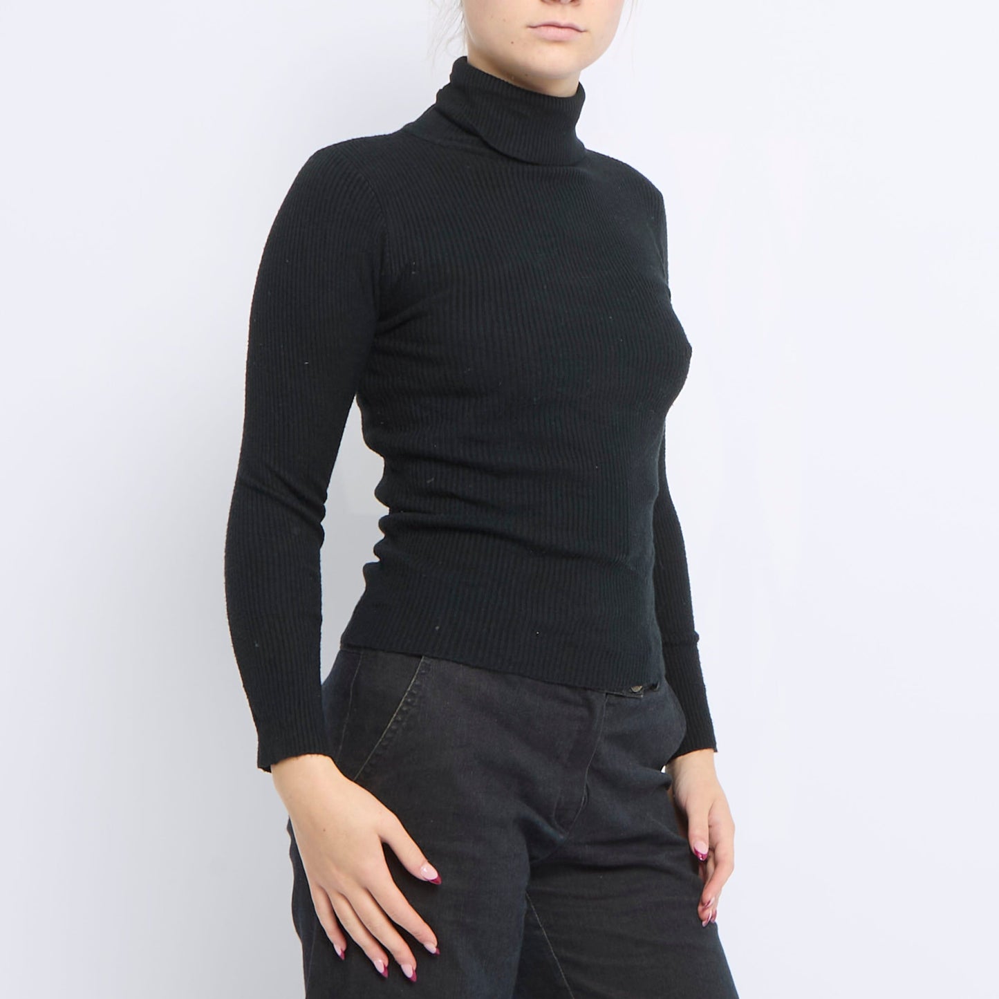 Ribbed Turtleneck Sweater - UK 6