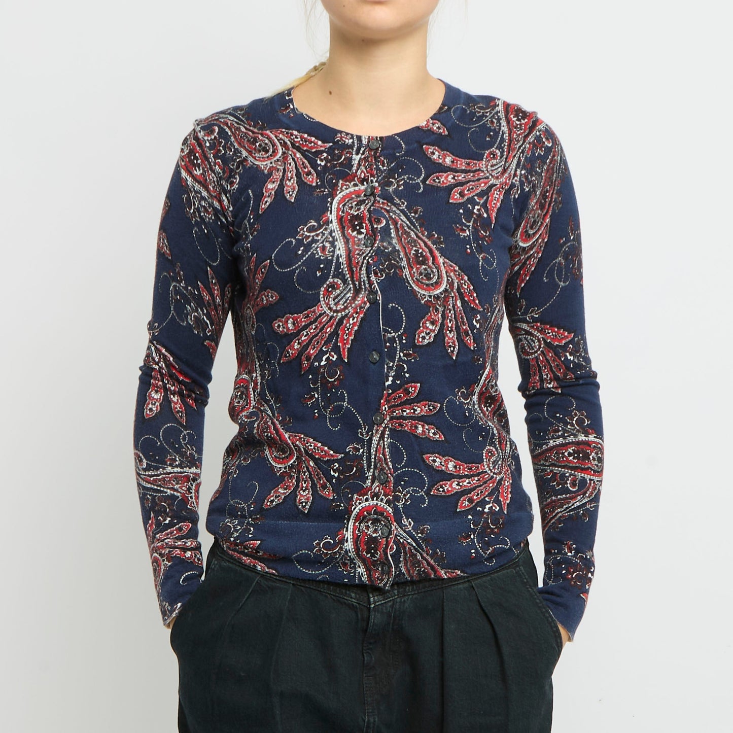 Tommy Hilfiger Paisley Print Knitted Cardigan -UK  6