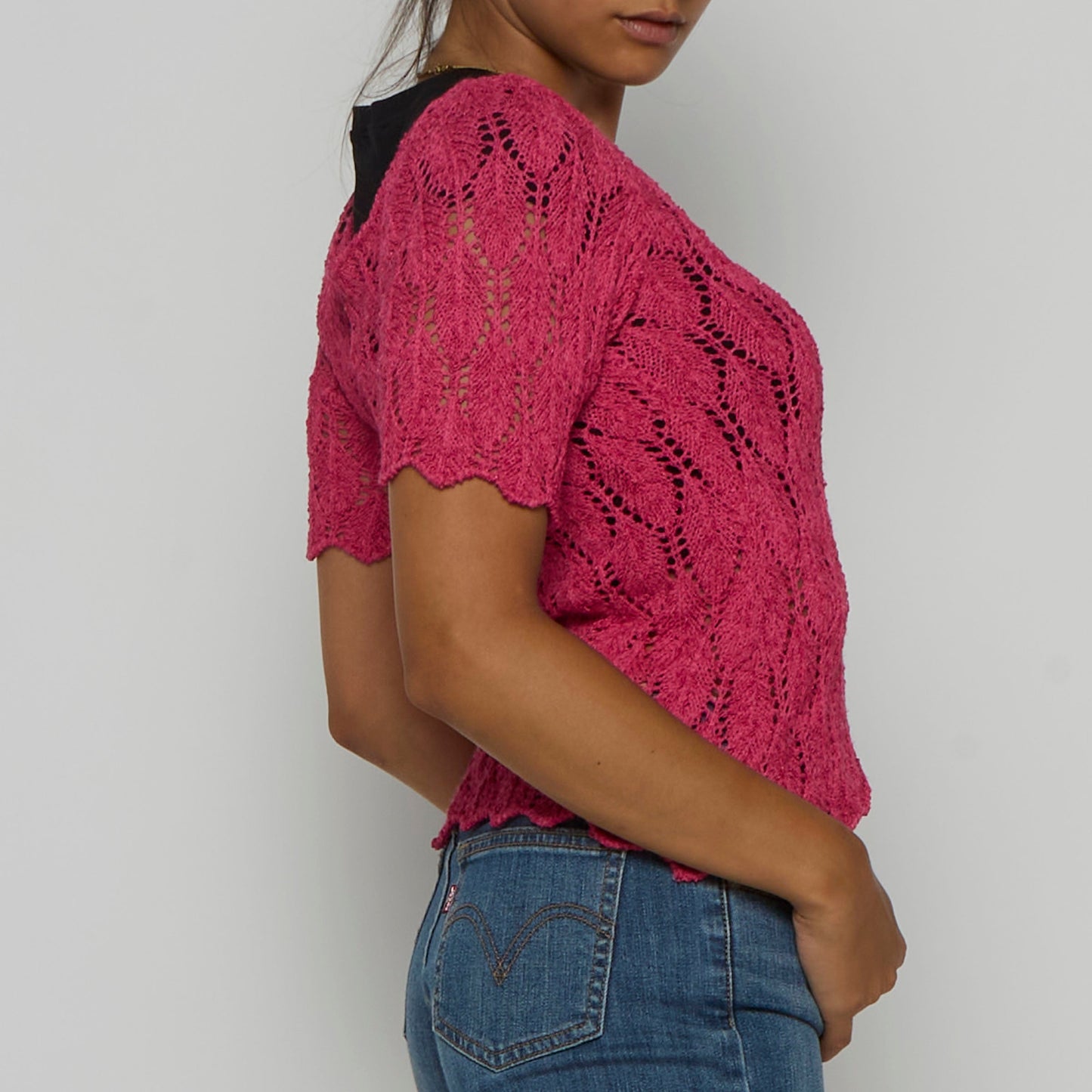 Crochet Scalloped Hem Top - XL