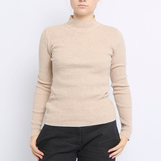 Ribbed Turtleneck Sweater - UK 8