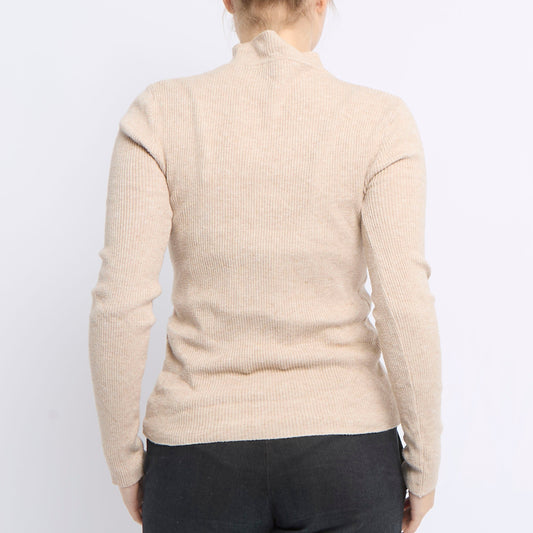 Ribbed Turtleneck Sweater - UK 8