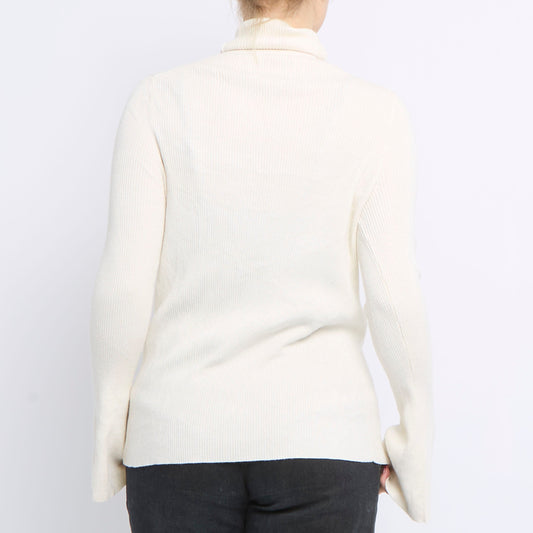 Ribbed Turtleneck Sweater - UK 8