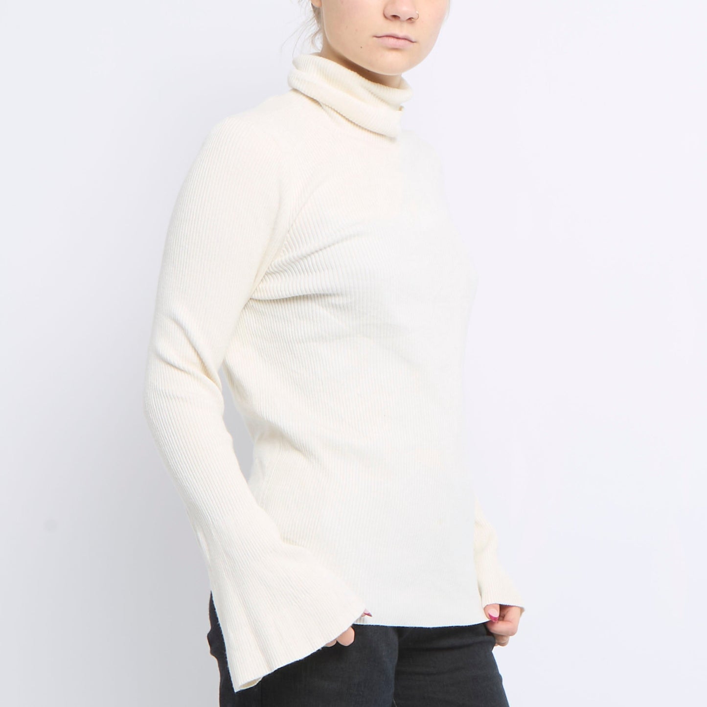 Ribbed Turtleneck Sweater - UK 8