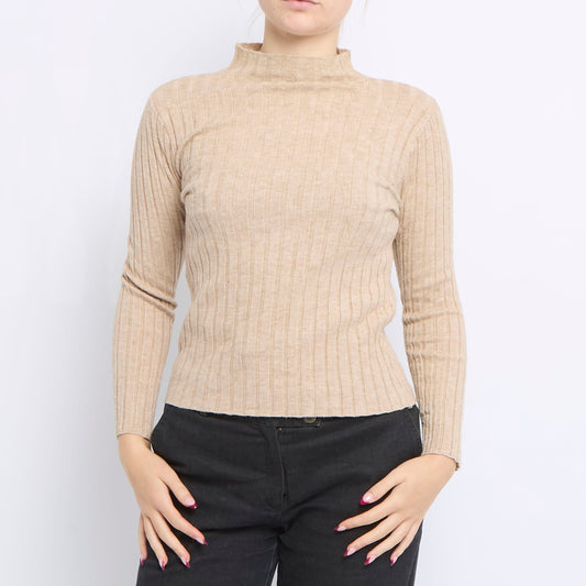 Ribbed Turtleneck Sweater - UK 8