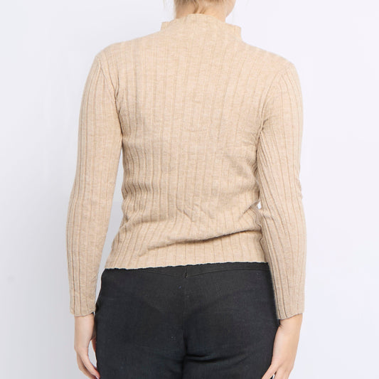 Ribbed Turtleneck Sweater - UK 8