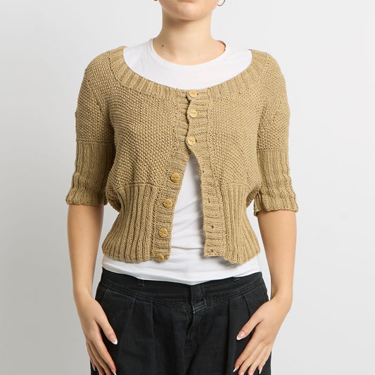 Crochet Short Sleeve Cardigan - UK 8