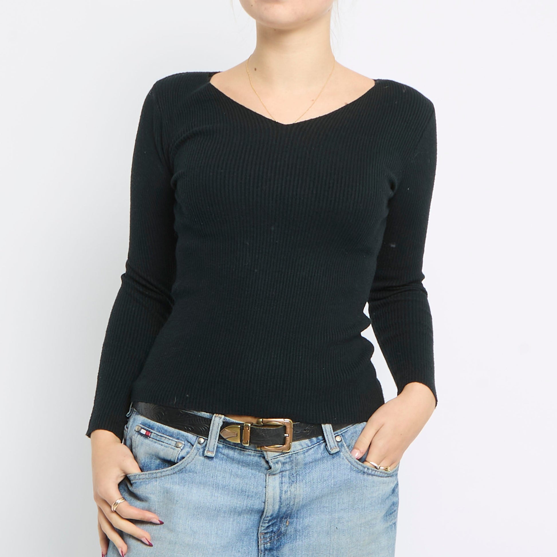 V-Neck Knitted Top - UK 8