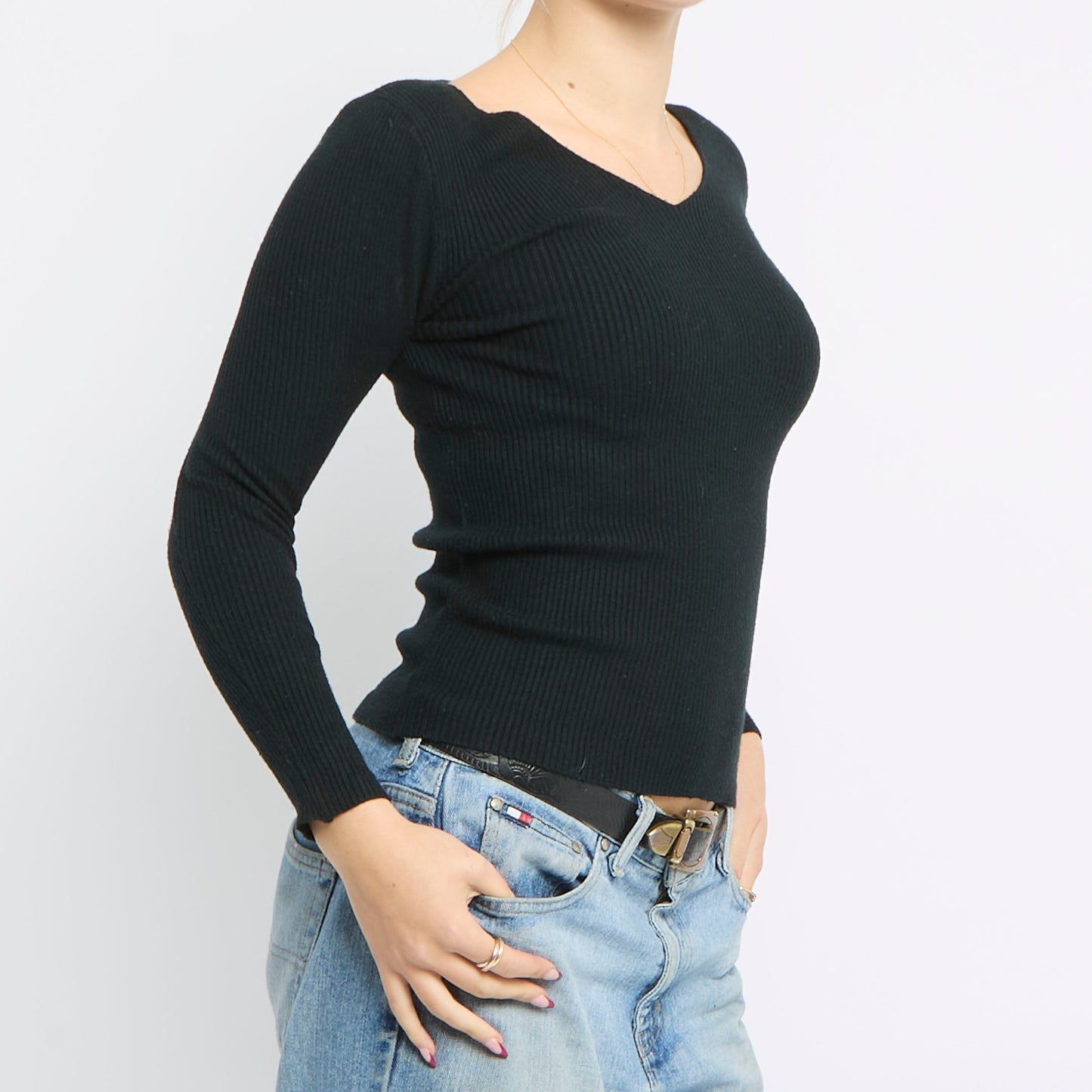 V-Neck Knitted Top - UK 8