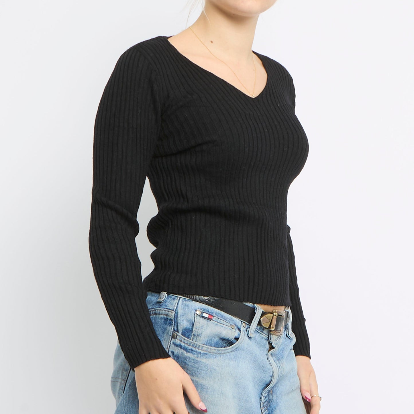 V-Neck Knitted Top - UK 8