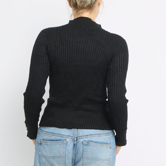 High Neck Chunky Knitted Top - UK 8