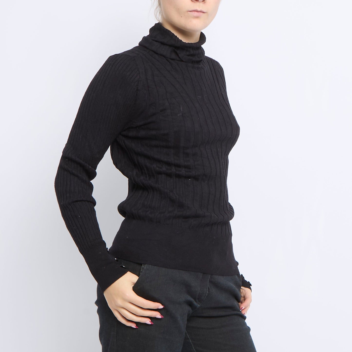 Ribbed Turtleneck Sweater - UK 8