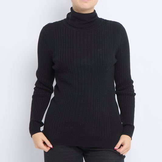 Ribbed Turtleneck Sweater - UK 8