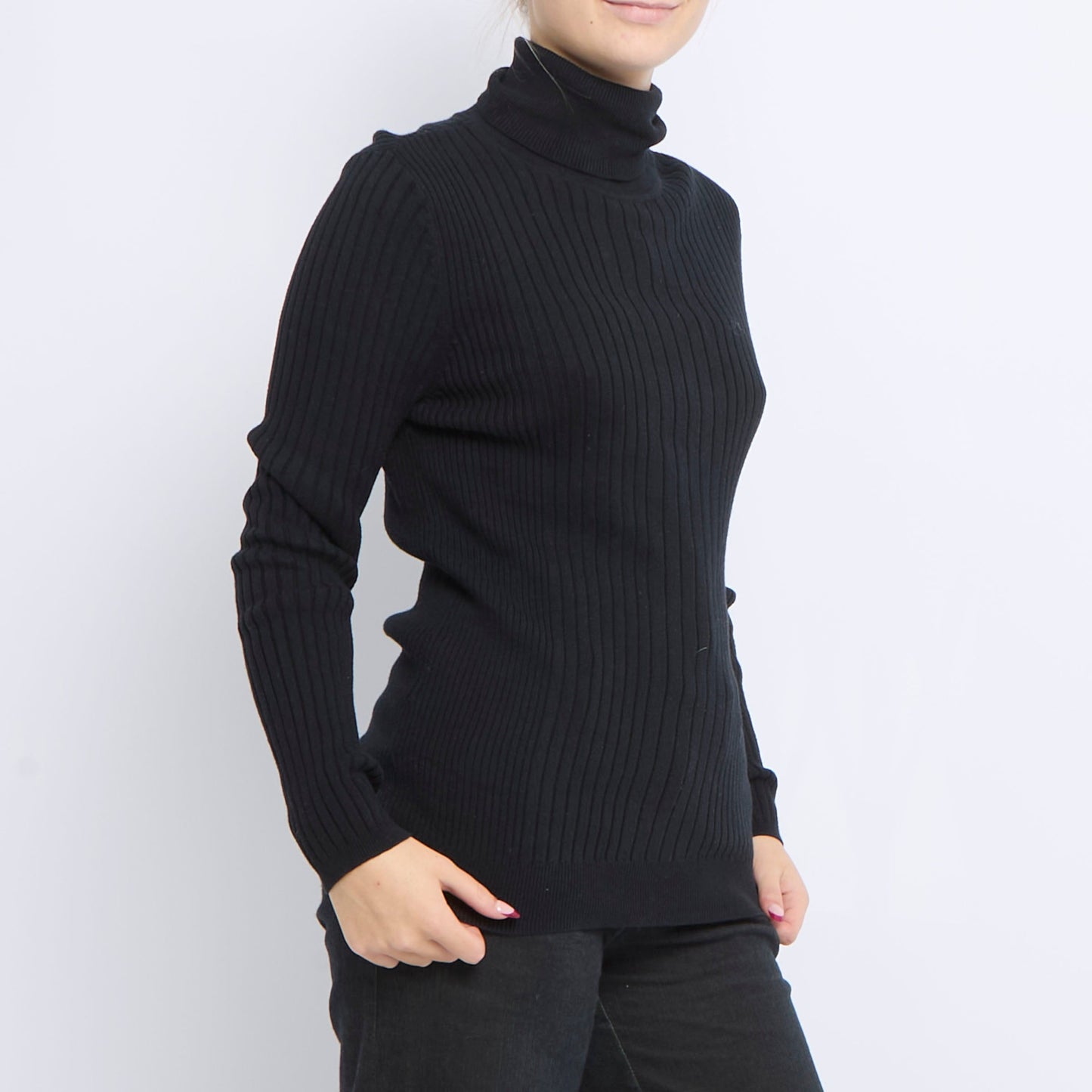 Ribbed Turtleneck Sweater - UK 8