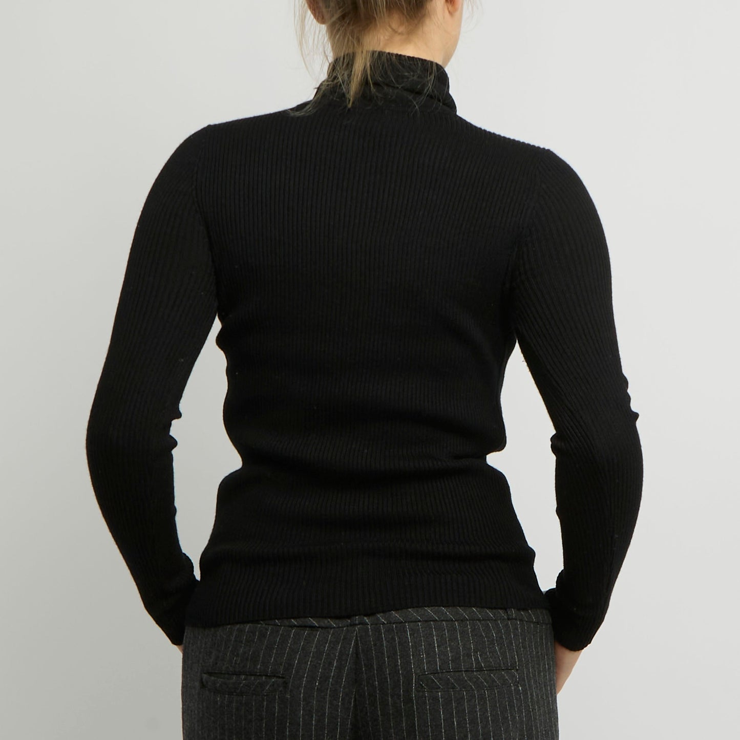 Ribbed Polo Neck Top - UK 8