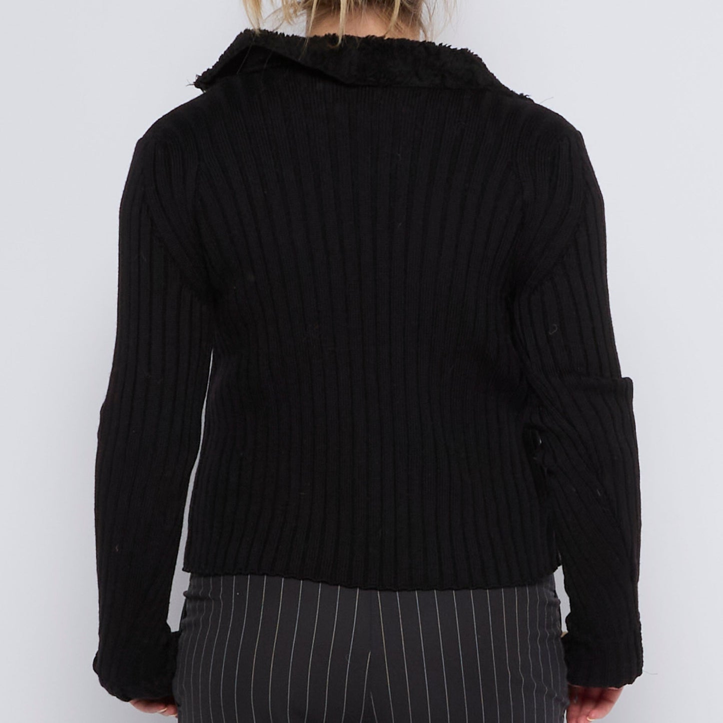 Ribbed Full Zip Sweater - UK 8