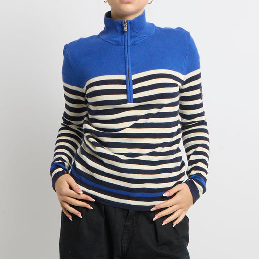 Ralph Lauren Striped Quarter Zip - UK 8