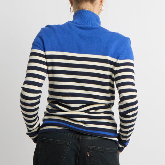 Ralph Lauren Striped Quarter Zip - UK 8