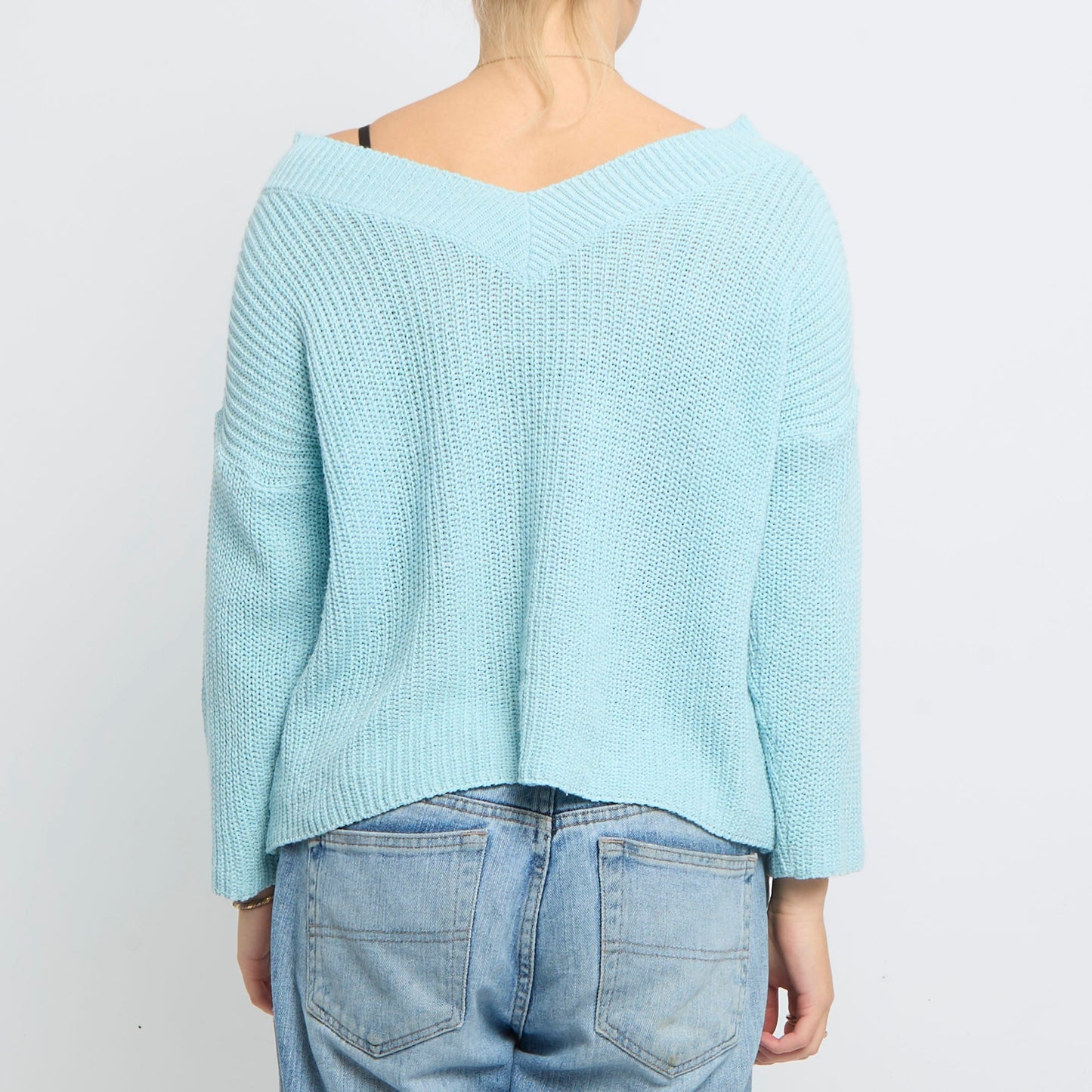 Heavy Knit V-Neck Sweater - UK 8