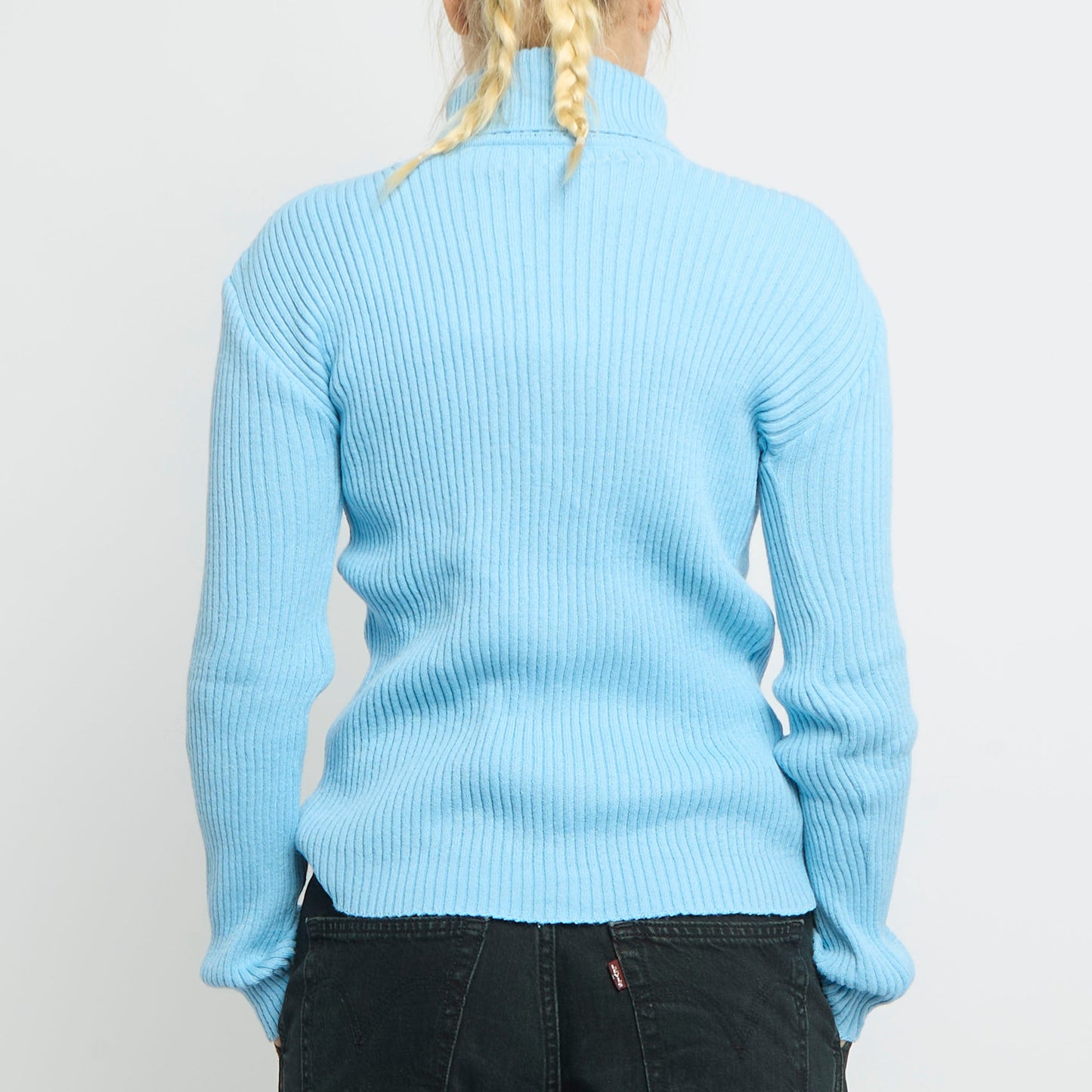 Ribbed Ribbed Turtleneck Sweater - UK 8