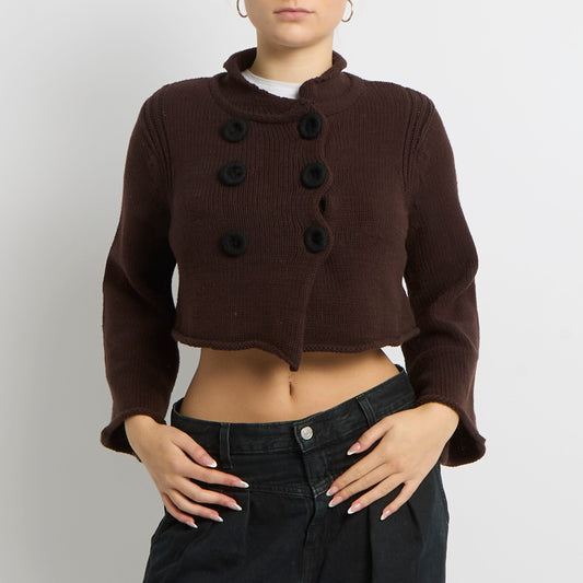 Cropped Chunky Knit Cardigan - UK 8