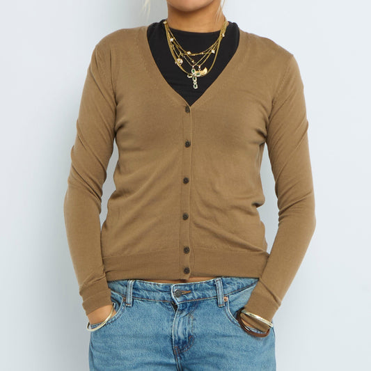 Uniqlo Buttoned Fine Knit Cardigan - UK 8