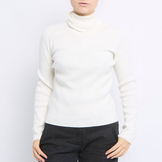 Ribbed Turtleneck Sweater - UK 8