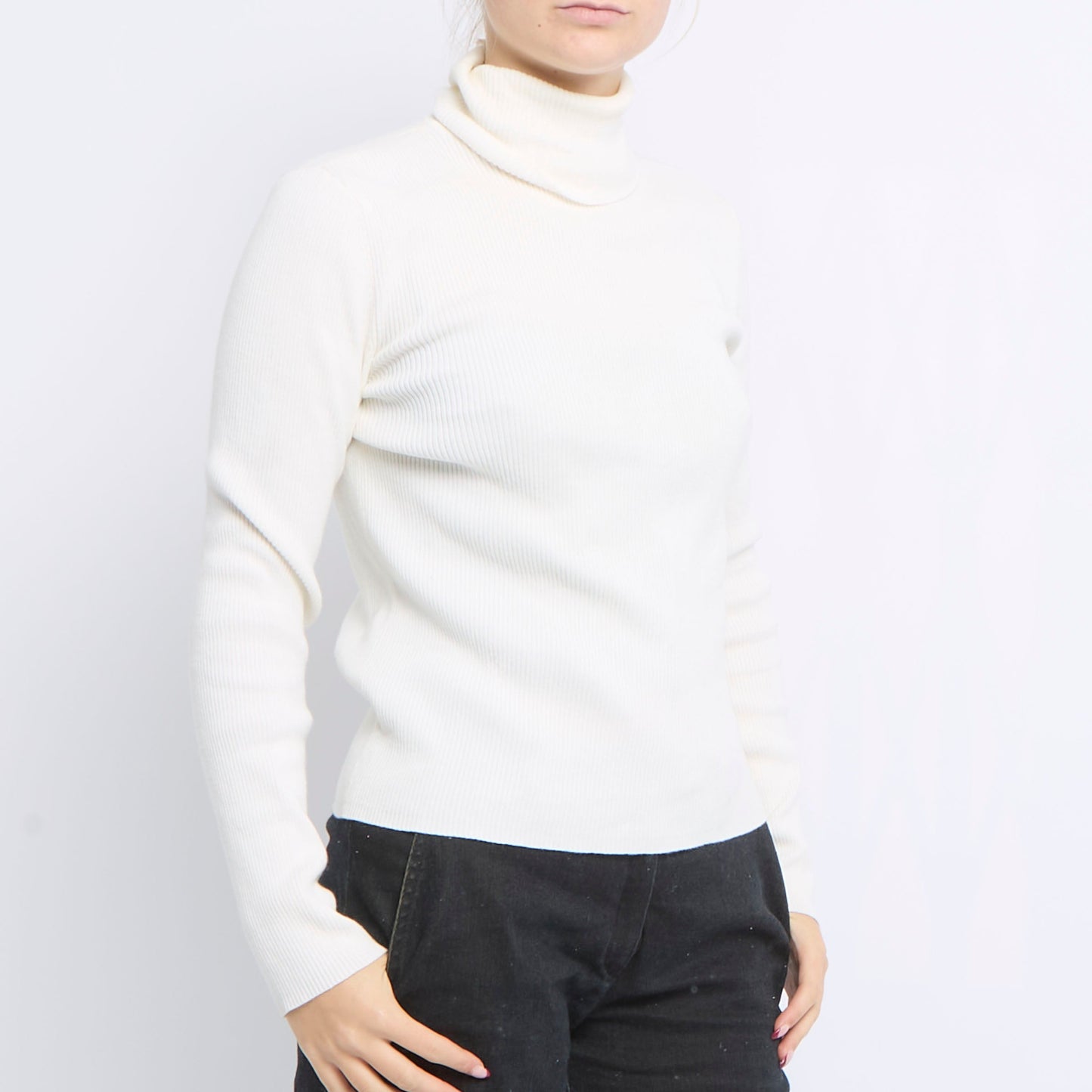 Ribbed Turtleneck Sweater - UK 8