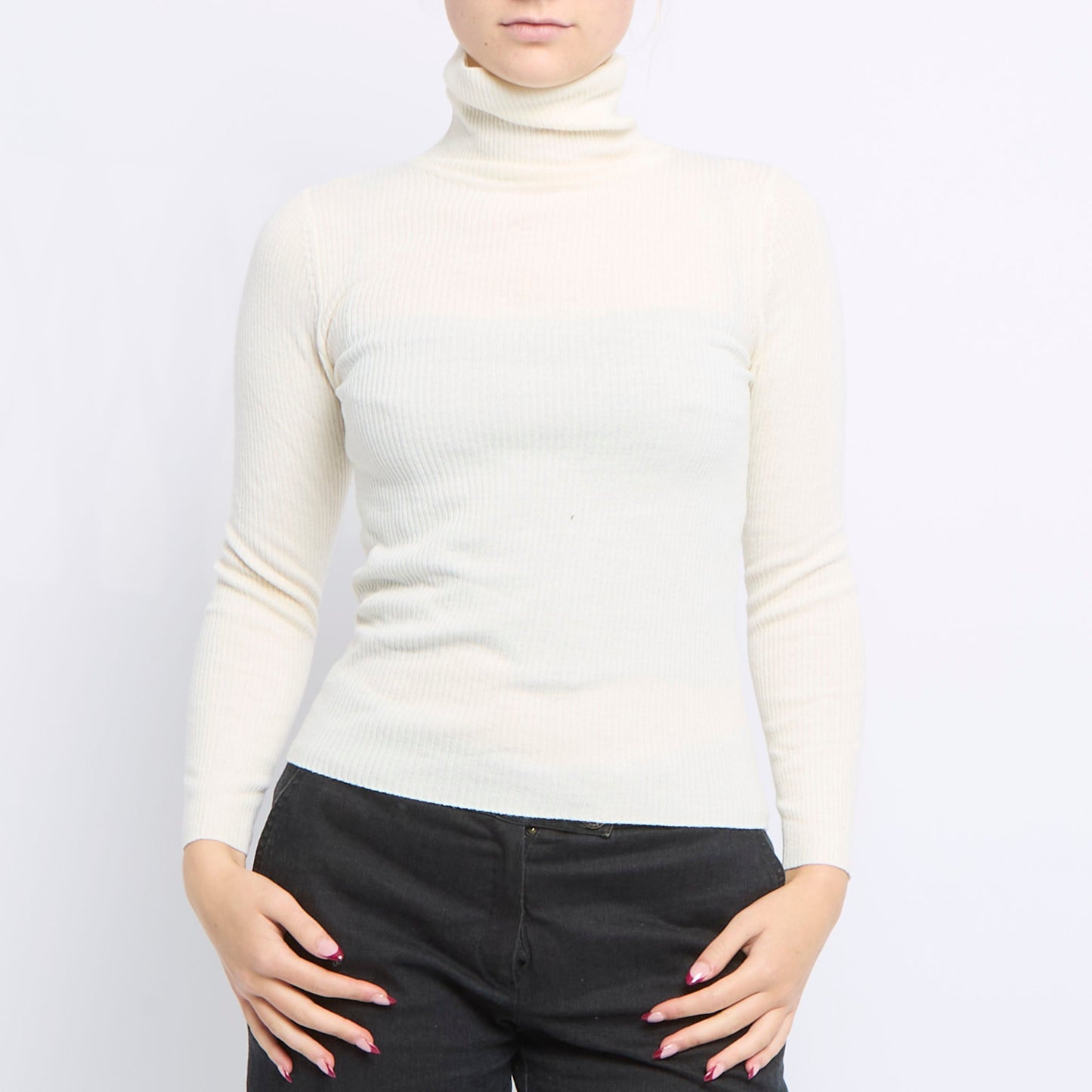 Ribbed Turtleneck Sweater - UK 8