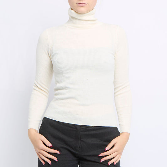 Ribbed Turtleneck Sweater - UK 8