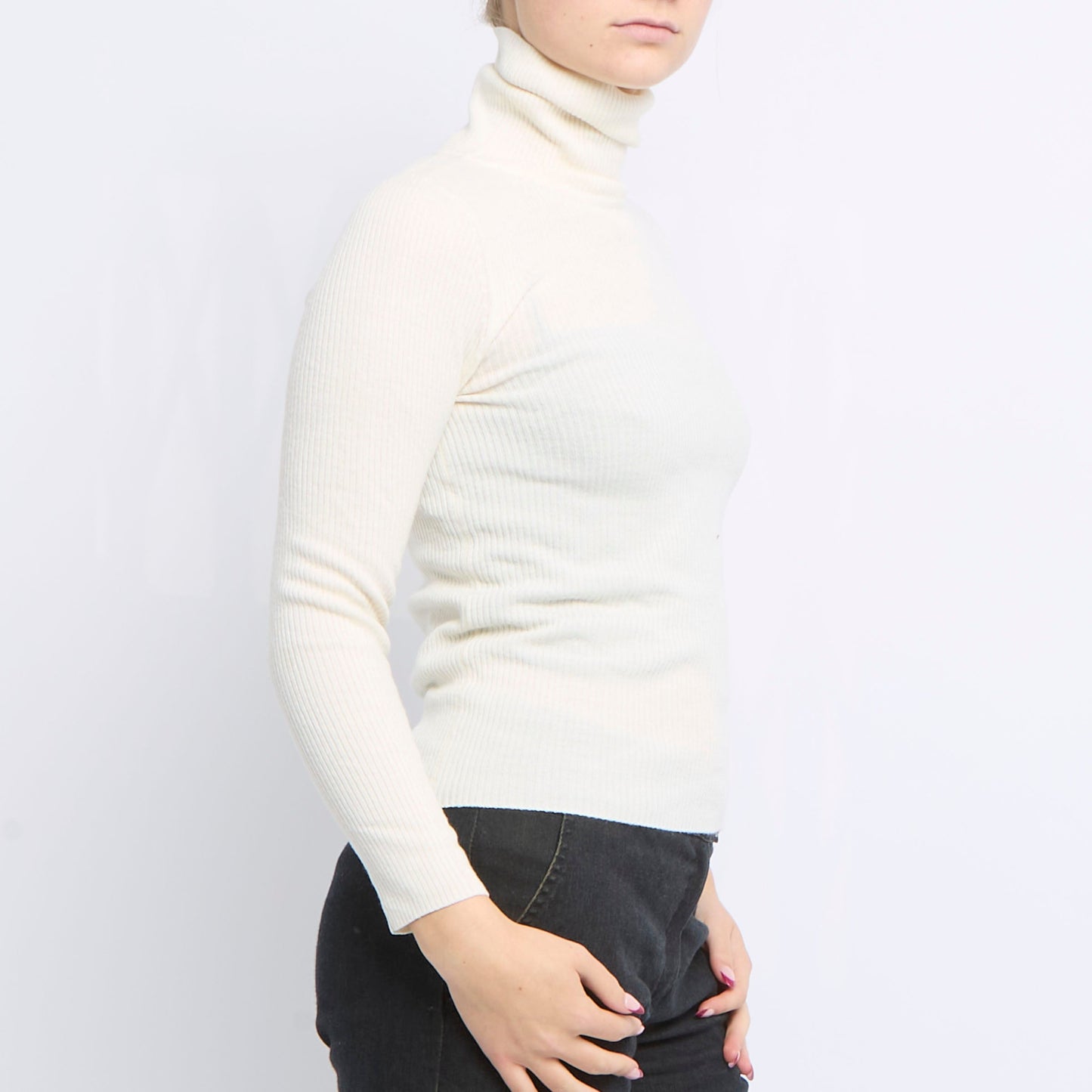 Ribbed Turtleneck Sweater - UK 8