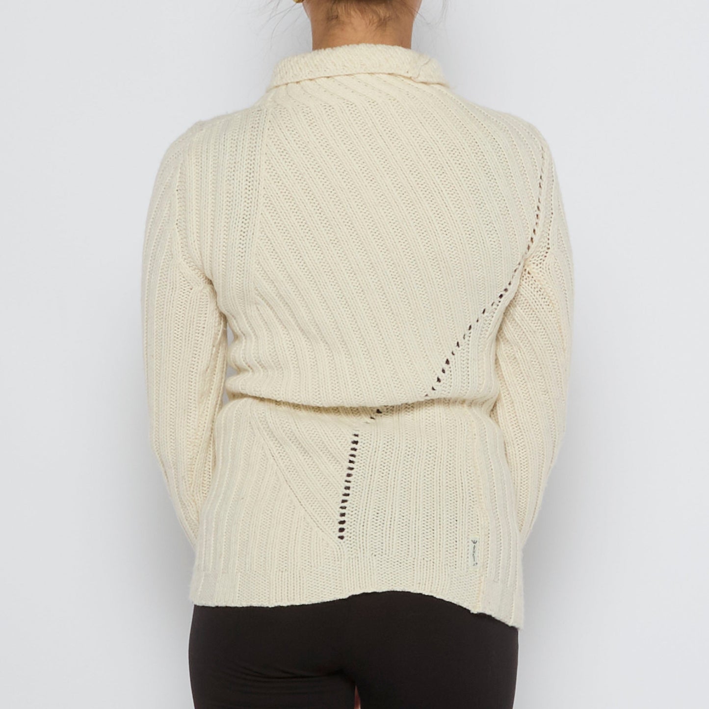 Cable Knit Roll Neck Sweater - UK 8