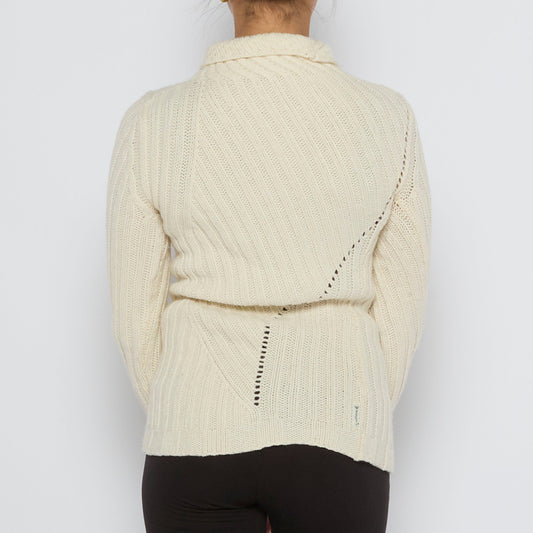 Cable Knit Roll Neck Sweater - UK 8