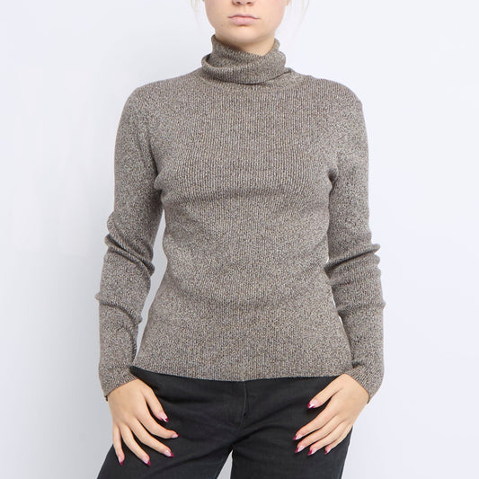 Ribbed Turtleneck Sweater - UK 8