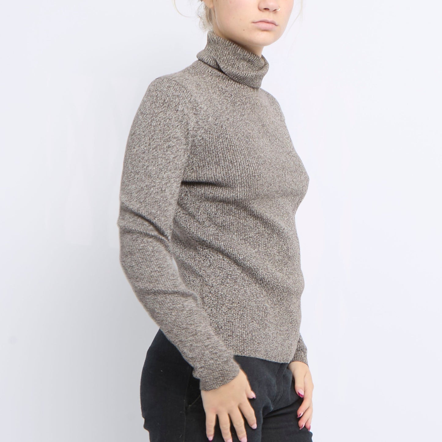 Ribbed Turtleneck Sweater - UK 8