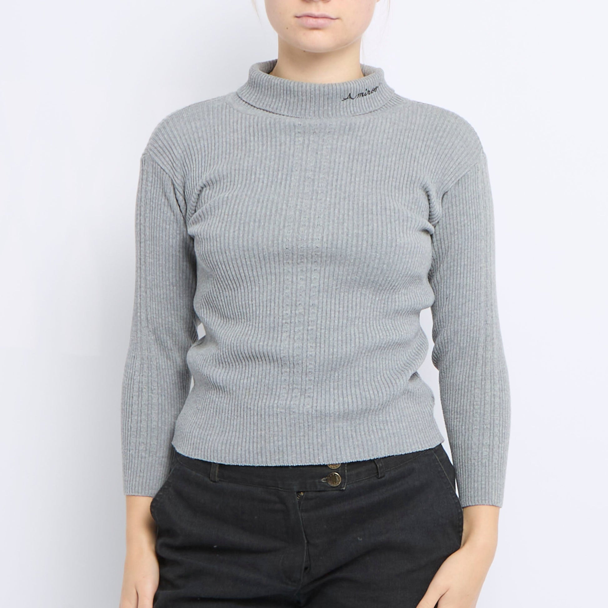 Ribbed Turtleneck Sweater - UK 8