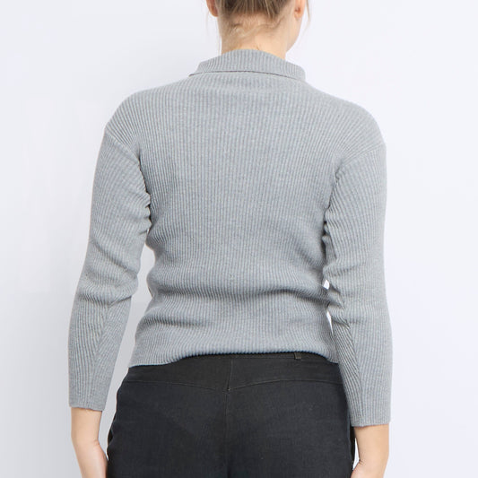 Ribbed Turtleneck Sweater - UK 8