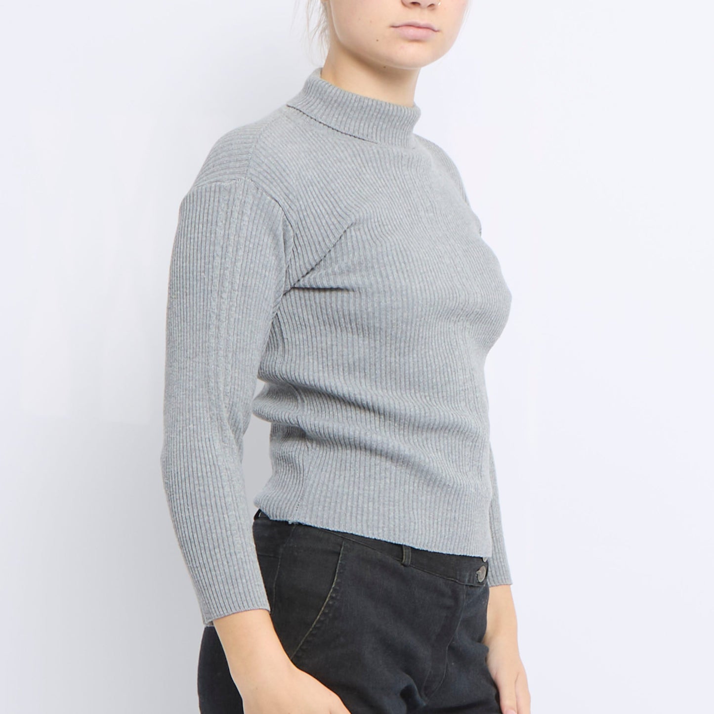 Ribbed Turtleneck Sweater - UK 8