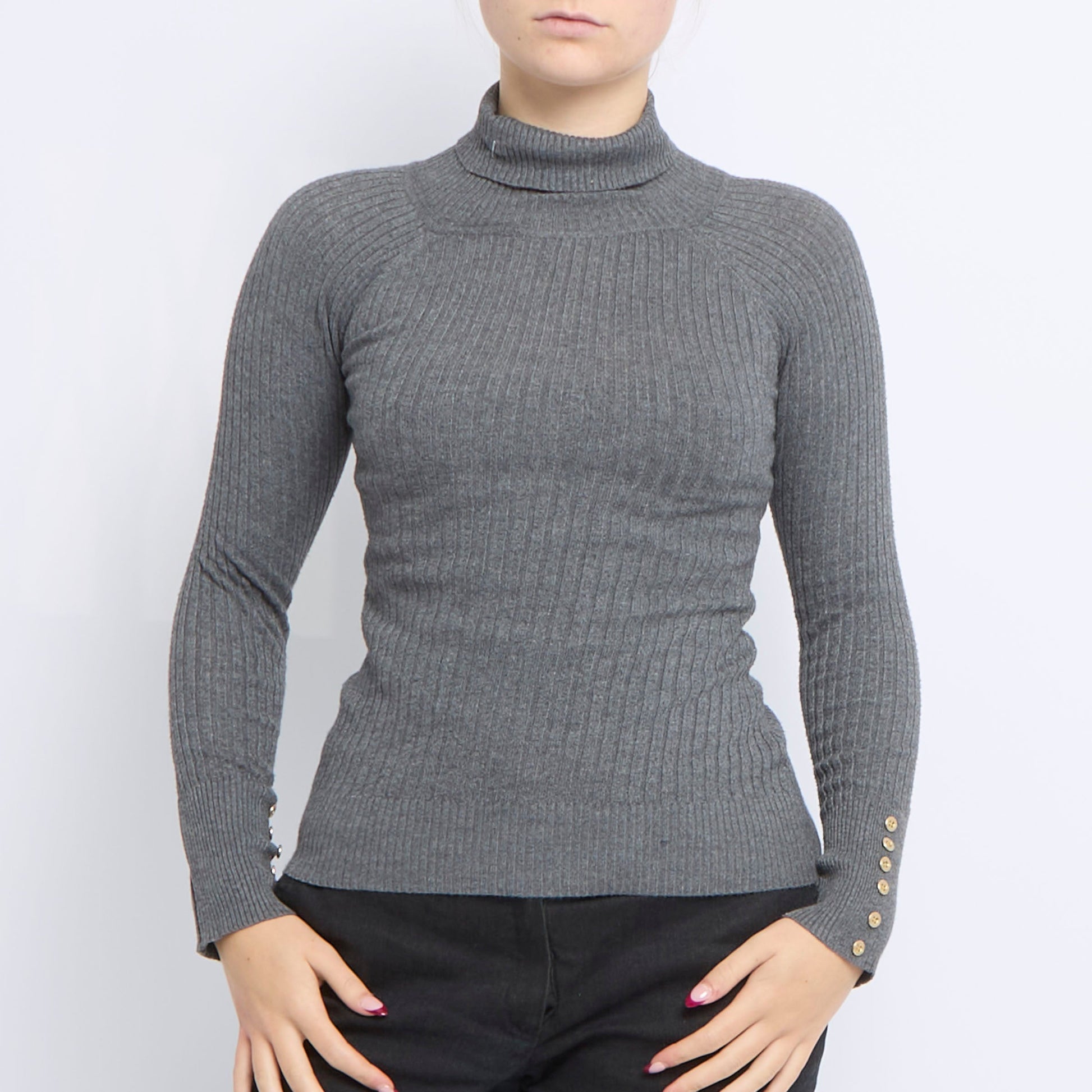 Ribbed Turtleneck Sweater - UK 6