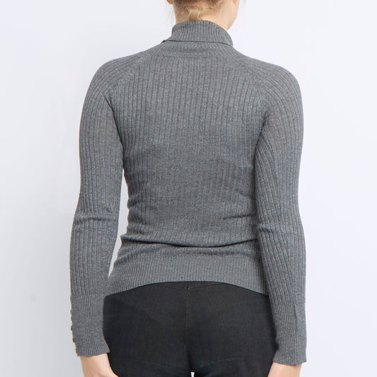 Ribbed Turtleneck Sweater - UK 6