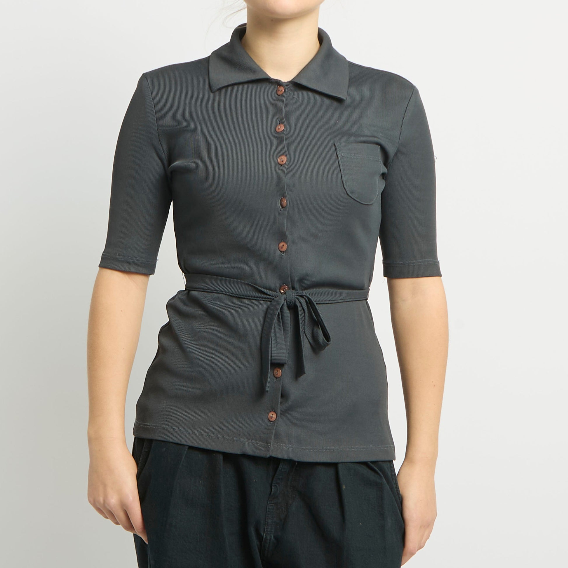 Belted Button Up Top - UK 8