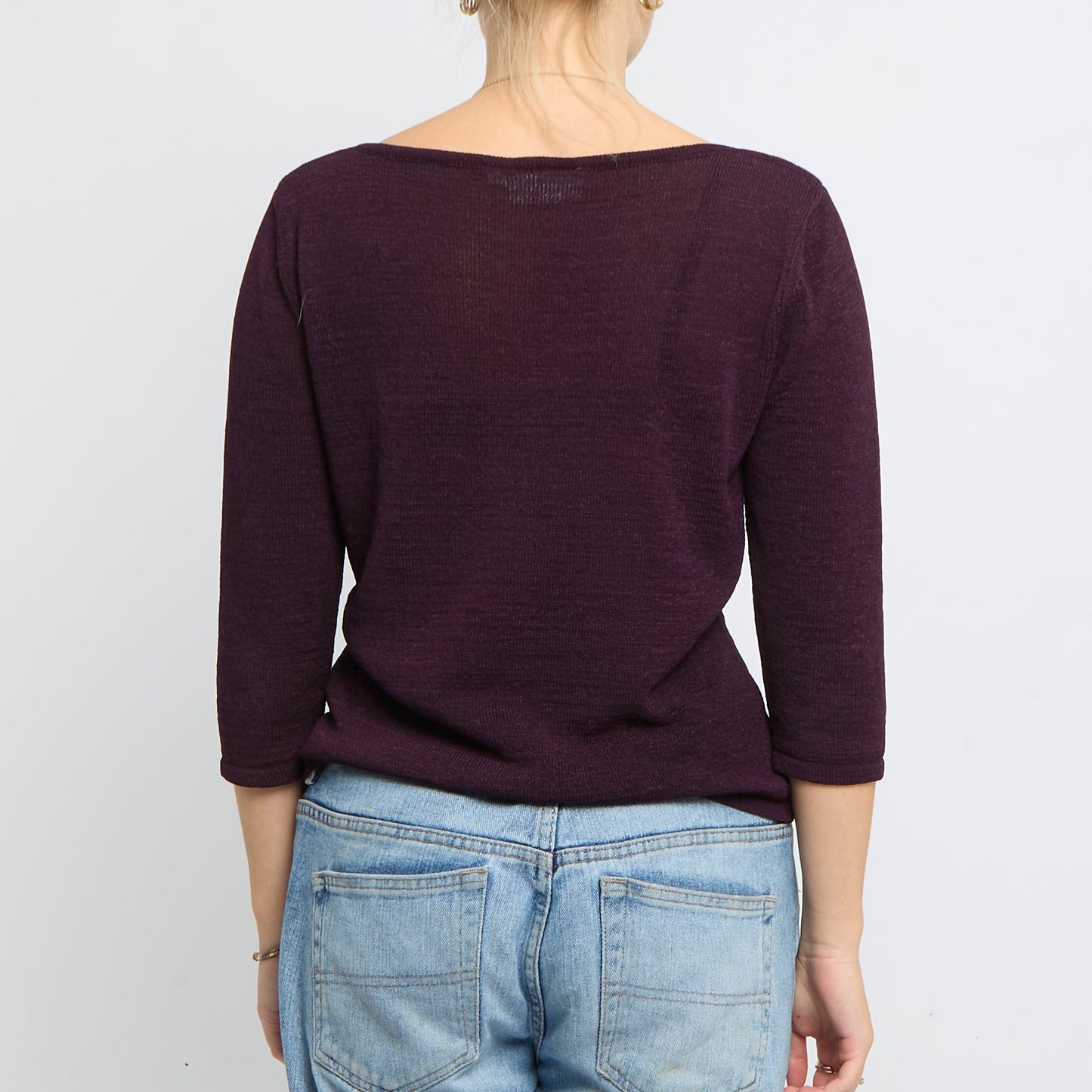 Texture Knit Round Neck Sweater - UK 8