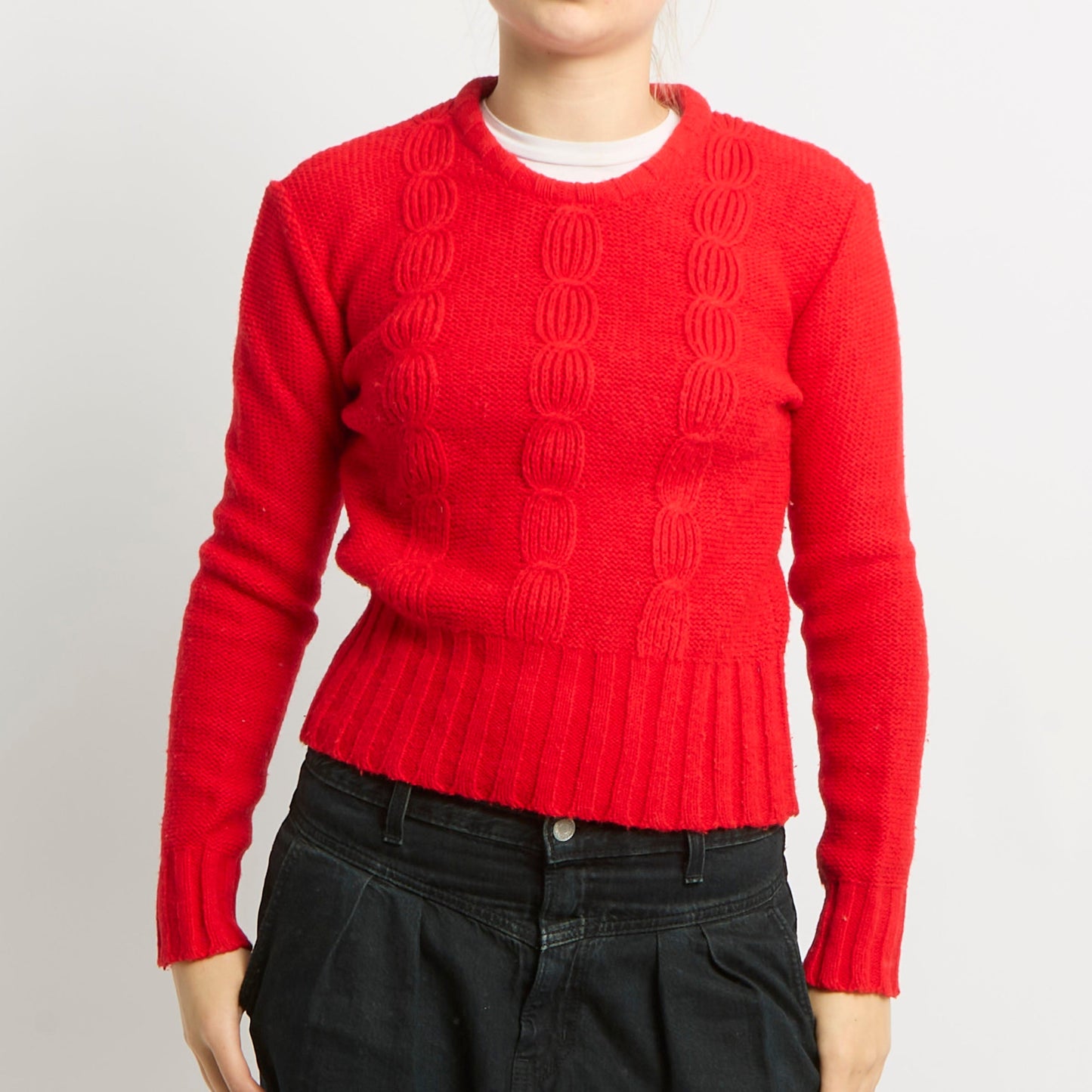 Cable Knit Fitted Jumper - UK 8